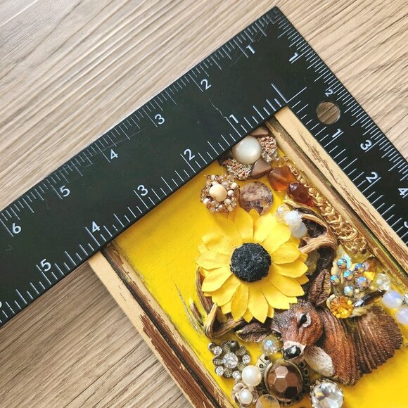 Vintage Moose Button Bead Art Hanging Wall Decor Handmade Artisan OOAK Rare - Picture 10 of 11